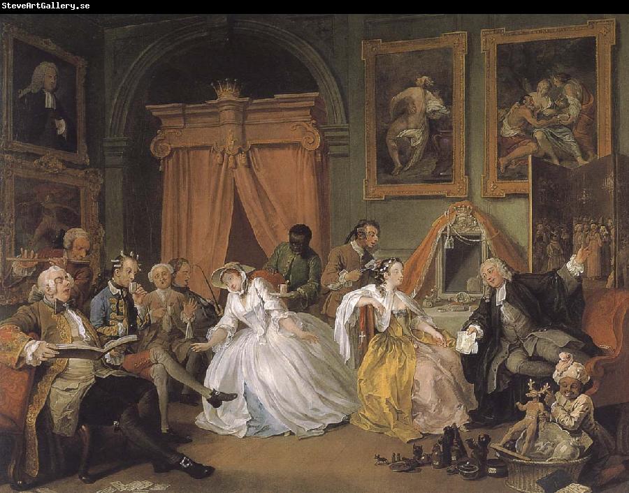 William Hogarth Countess painting fashionable group to get up early marriage